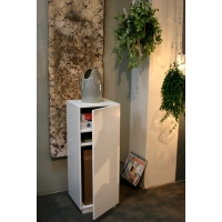 Galeriesockel MDF WeiÃŸ mit TÃ¼r 30 x 30 x 100 cm