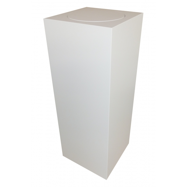 Sockel matt-weiß mit Drehplatte, 30 x 30 x 100 cm (LxBxH)